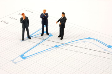 business people on chart background