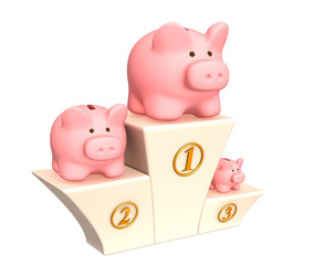 Wall Mural - 3d piggy banks on a pedestal