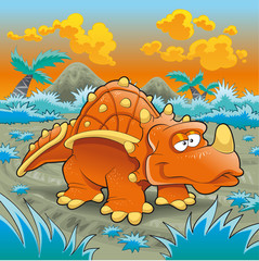 Wall Mural - Funny triceratops