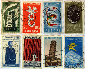 Wall Mural - Range of Italian postage stamps