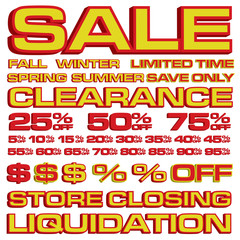 Wall Mural - 3D Sale Ad Elements