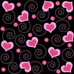 Poster - Hearts and swirls