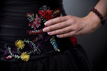 Dress with flower emroidery