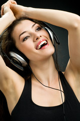 Wall Mural - girl in headphones