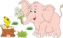 Pink Elephant And Little Chick
