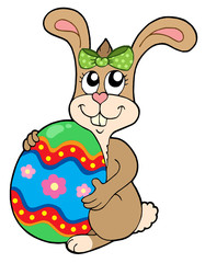 Sticker - Bunny holding big Easter egg