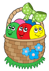 Sticker - Basket with Easter eggs