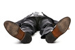 © Elenathewise - Businessman laying down on white background