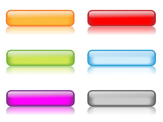 Wall Mural - gel rectangular buttons (various colours with reflection)