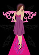 Beautiful lady with wings posing angel