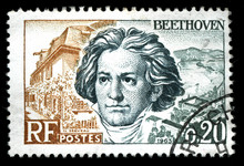 Vintage French Stamp Depicting Ludwig Van Beethoven