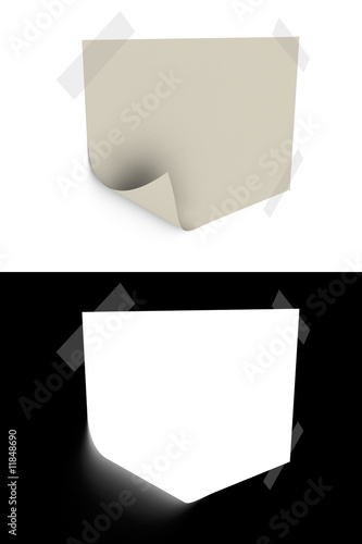 Fotografie, Obraz 3d rendered slip of paper with opacity mask for easily use