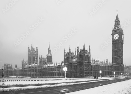 Plakat na papierze fotorealistycznym Big ben w śniegu