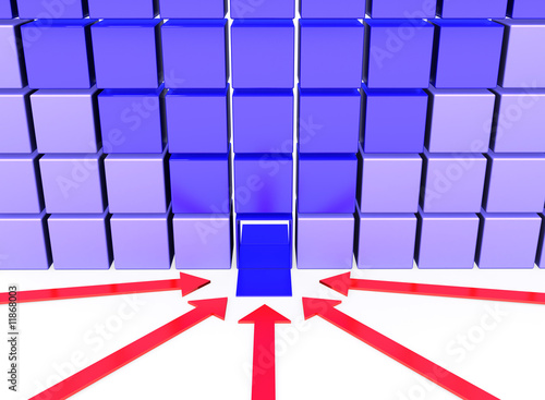 3D abstract image.Uniqueness concept.