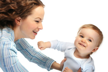 Wall Mural - happy mother with son