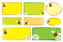 Labels - Bee And Flower - Children Useful