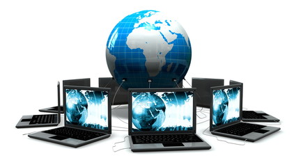 Wall Mural - Laptops around the world