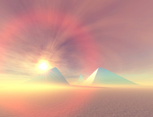 Wall Mural - blue pyramids