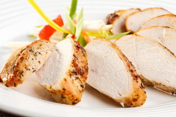 Poster - Grilled turkey fillet with vegetables