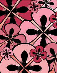 Wall Mural - Pink flower filled background