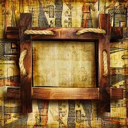 woden frame over egyptian background