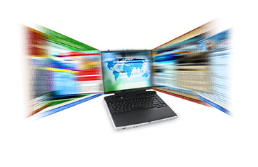 Wall Mural - laptop internet speed