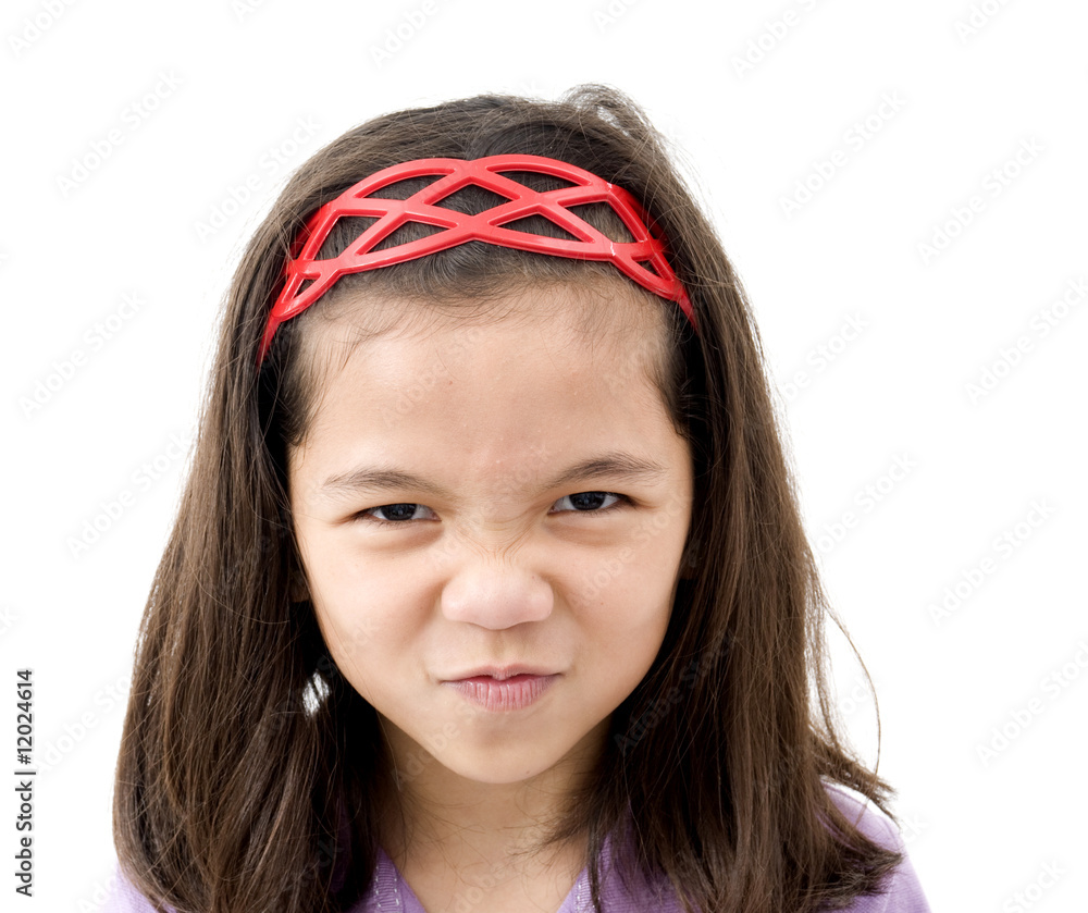 Asian Girl Scrunching Face Stock Photo Adobe Stock