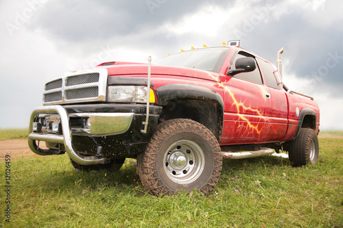 Fototapeta na wymiar Red pick-up