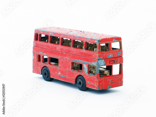 red double decker bus toy