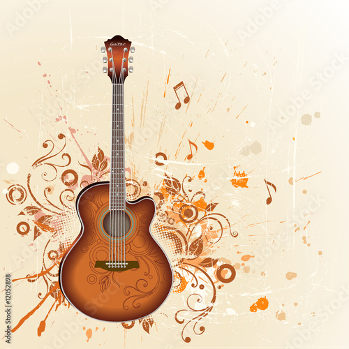 Plakat na papierze fotorealistycznym Gitara