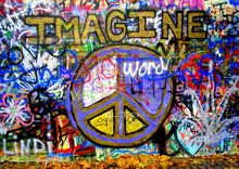Imagine Lennon Wall Graffiti