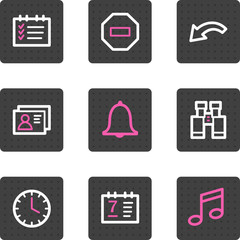 Wall Mural - Organizer web icons, grey square buttons series