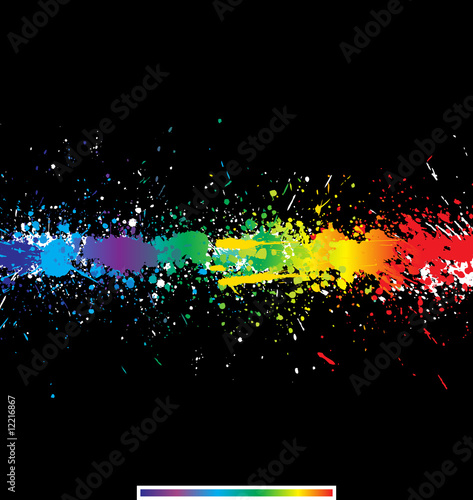 Naklejka - mata magnetyczna na lodówkę Color paint splashes. Gradient vector background