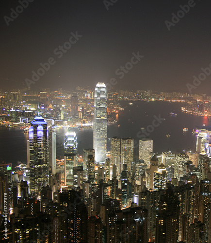 Tapeta ścienna Hongkong (Hong Kong), Chiny - Skyline w nocy
