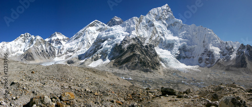 Naklejka samoprzylepna Panorama everest \u0026 nupse from kalapattar, 5545m