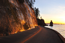 Siwash Rock At Sunset, Stanley Park, Vancouver