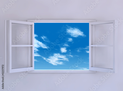 Plakat na papierze fotorealistycznym Otwarte okno
