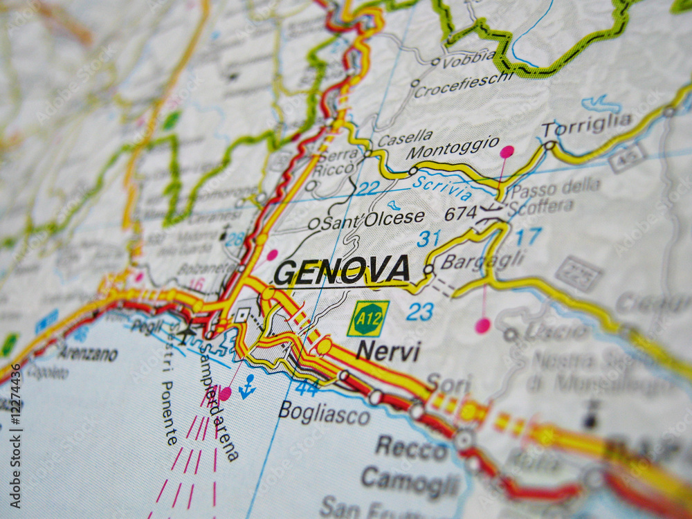 In Quale Regione Si Trova Genova cartina genova Stock Photo | Adobe Stock