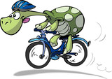 Fototapeta Dinusie - cycling turtle