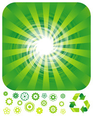 Aufkleber - Green resource recycling background, vector layered.