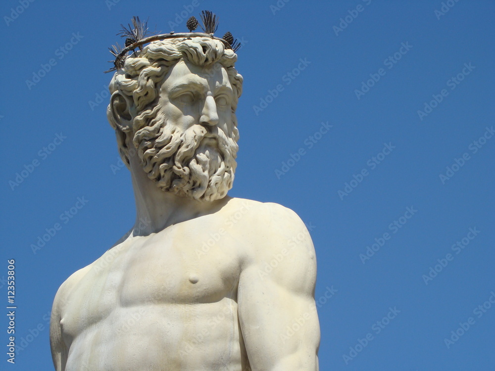 Neptun na placu we Florencji - obrazy, fototapety, plakaty 