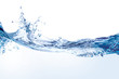 Leinwanddruck Bild - Splashing water on white.  Splash of water on a surface.