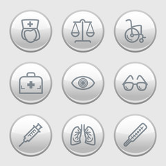 Sticker - Gray disk web icons, set 13