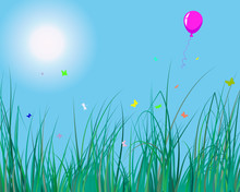 Grass And Balloon
