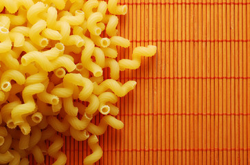 fresh pasta on bamboo mat