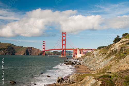 Obraz na płótnie canvas czteroczęściowy "tetraptyk" Most Golden Gate, San Francisco
