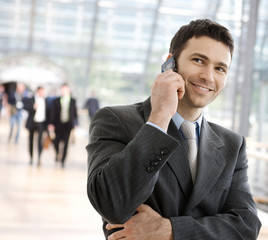 Canvas Print - Businessman calling on phone