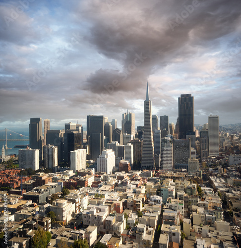 Board z aluminiowym obramowaniem Panoramę San Francisco