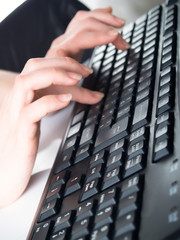 Wall Mural - hands and keyboard