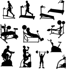 Male Excercise Silhouettes